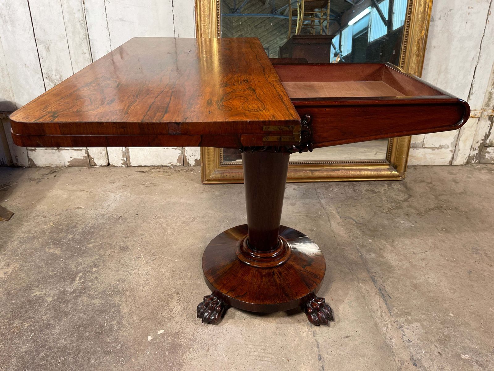 Exceptional Antique Regency Rosewood Card Games Console Table Circa 1830 photo furniture