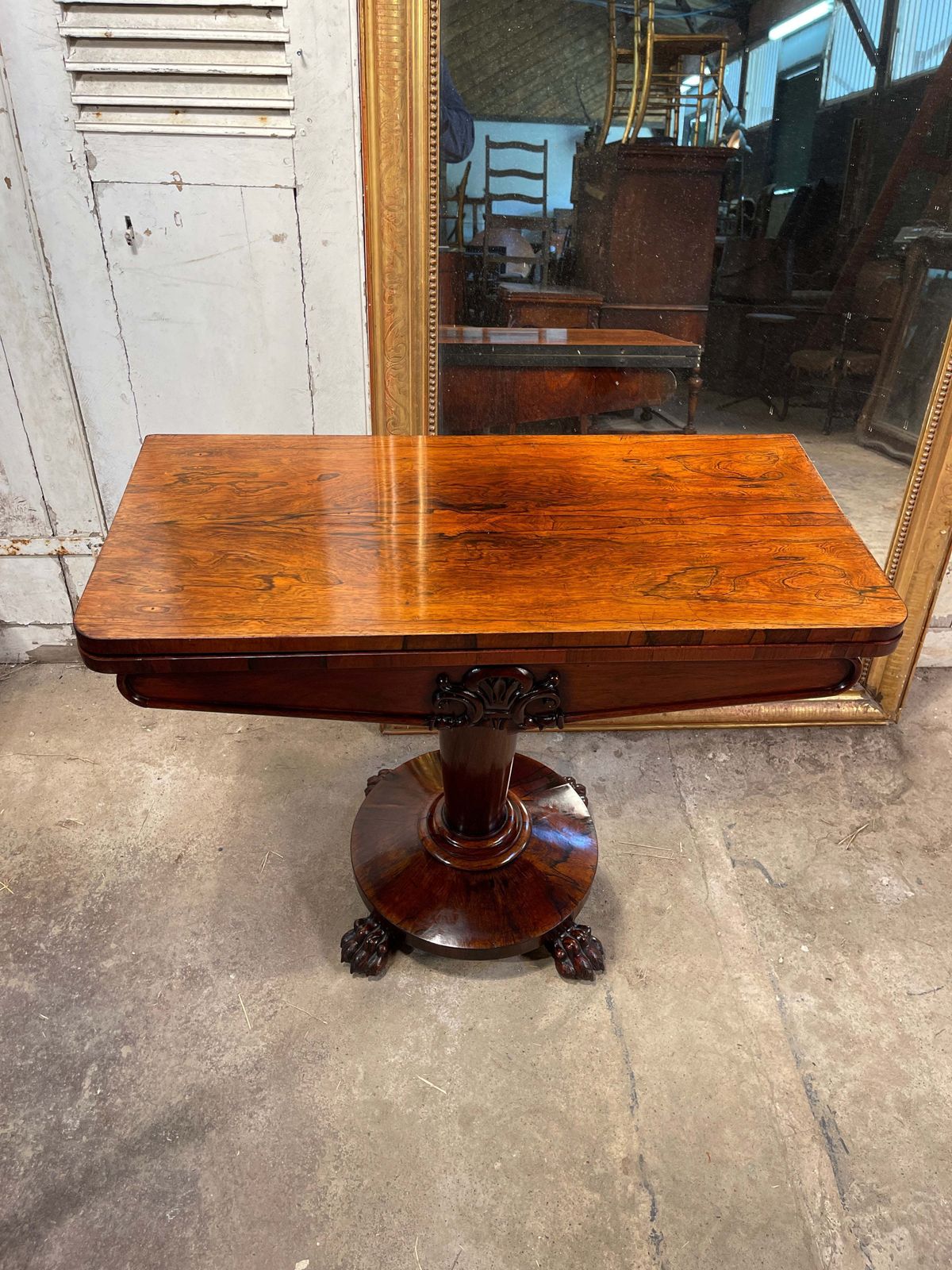 Exceptional Antique Regency Rosewood Card Games Console Table Circa 1830 photo vinterior
