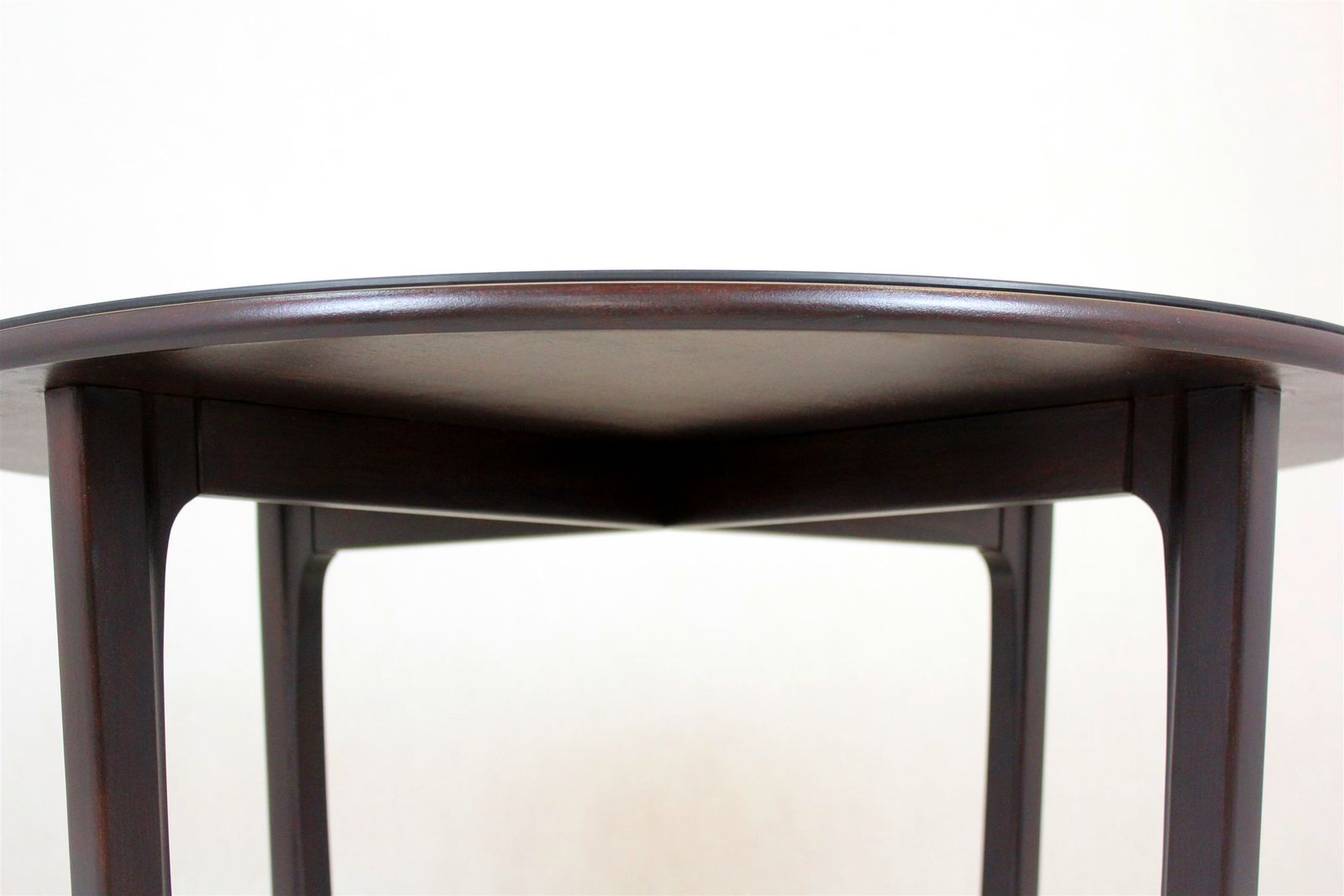 580.0 Restored Wooden Round Coffee Table, Czechoslovakia, 1970s photo