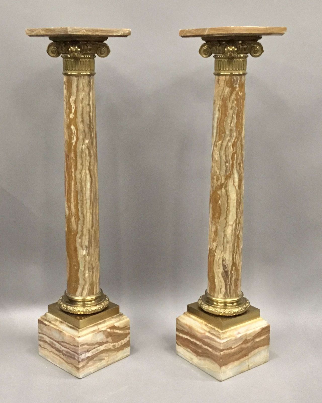 A Splendid C19th Pair Of Marble And Ormolu Pedestal Columns photo for sale