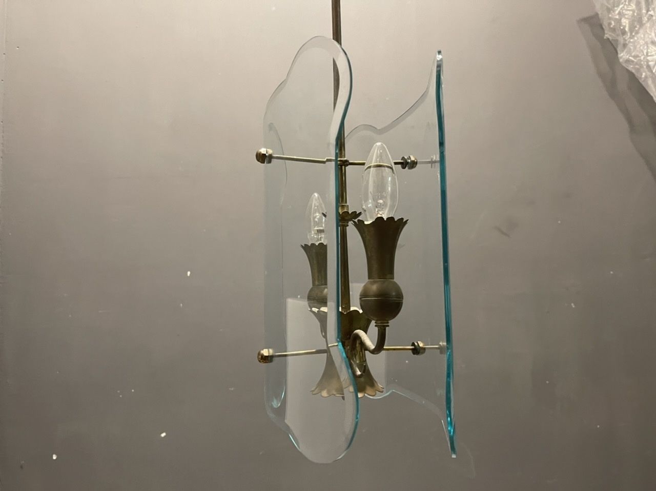 950.0 Italian Antique Glass Light Pendant Fontana Arte photo
