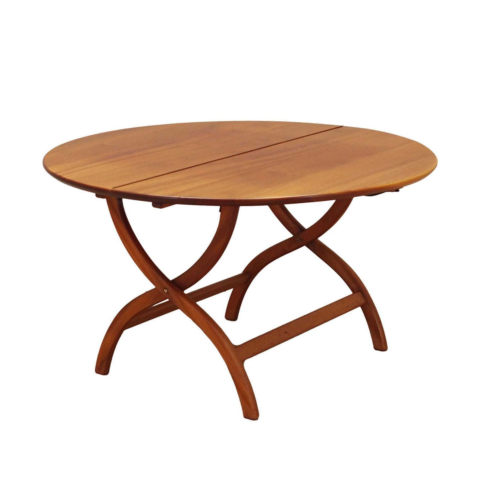 Ronde mahoniehouten tafel, Deens design, jaren 1970, productie: Denemarken