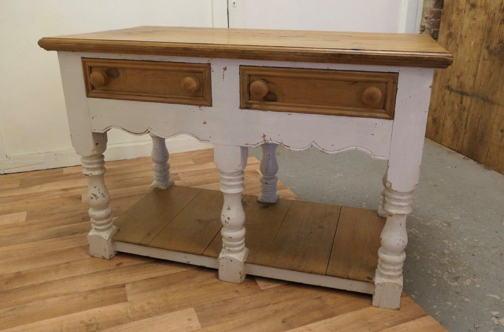 Vintage Double Sided Pine Pot Board Dresser, Kitchen Island photo vintage