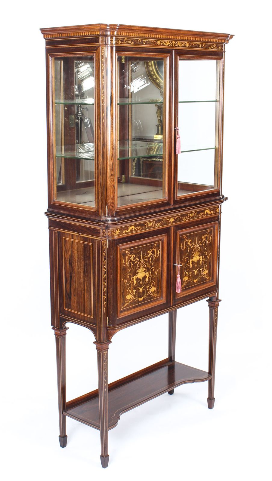 Edwardian Inlaid Display Cabinet By Edwards & Roberts 19th C photo furniture
