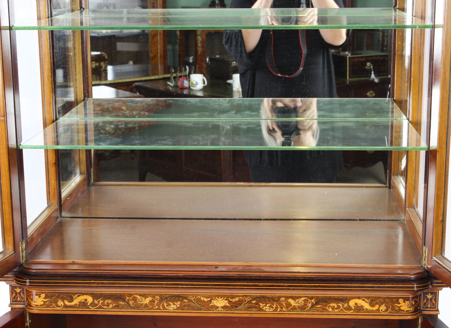Furniture Edwardian Inlaid Display Cabinet By Edwards & Roberts 19th C photo