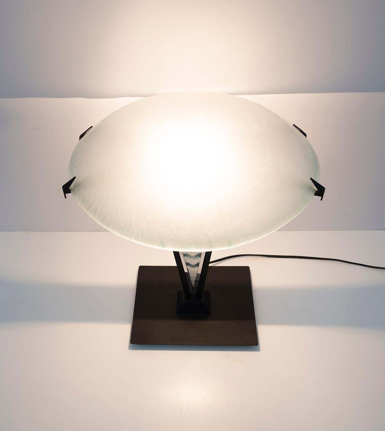 Post Modern Italian Murano Glass Mushroom Table Lamp, 1980s photo vintage