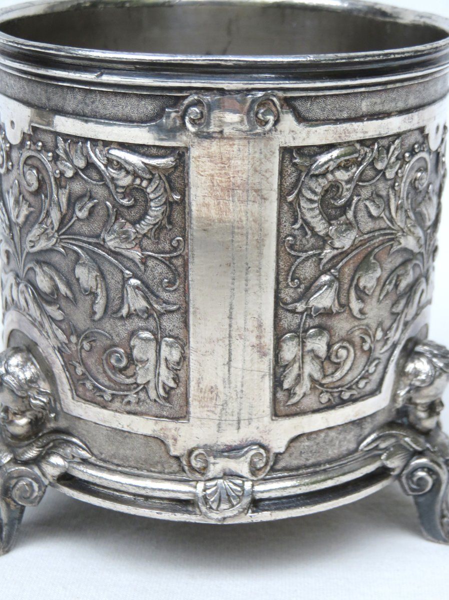 photo vinterior Tin Wine Bottle Stand By A. Reith, 1880s, Set Of 2