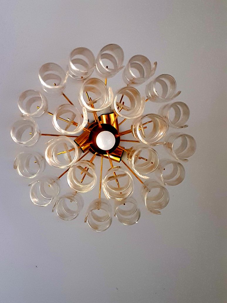 Impressive Murano Glass Sputnik Chandelier Virgola Like Mazzega Zuccheri Venini Barovier Style photo furniture