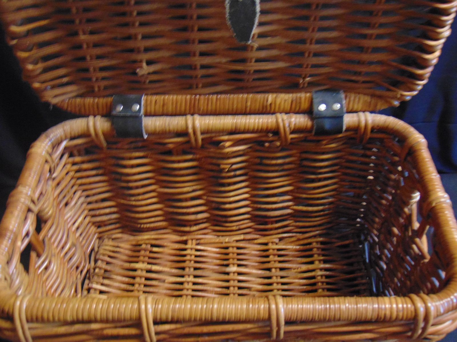 Vintage Wicker Basket Fishing Creel photo vintage