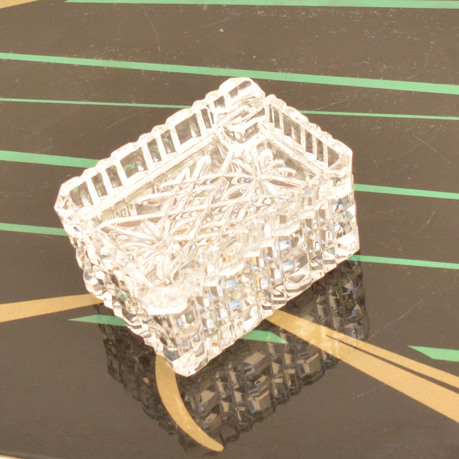 1980s Crystal Ashtray With Cigarette Case, Julia Glassworks, Poland photo furniture