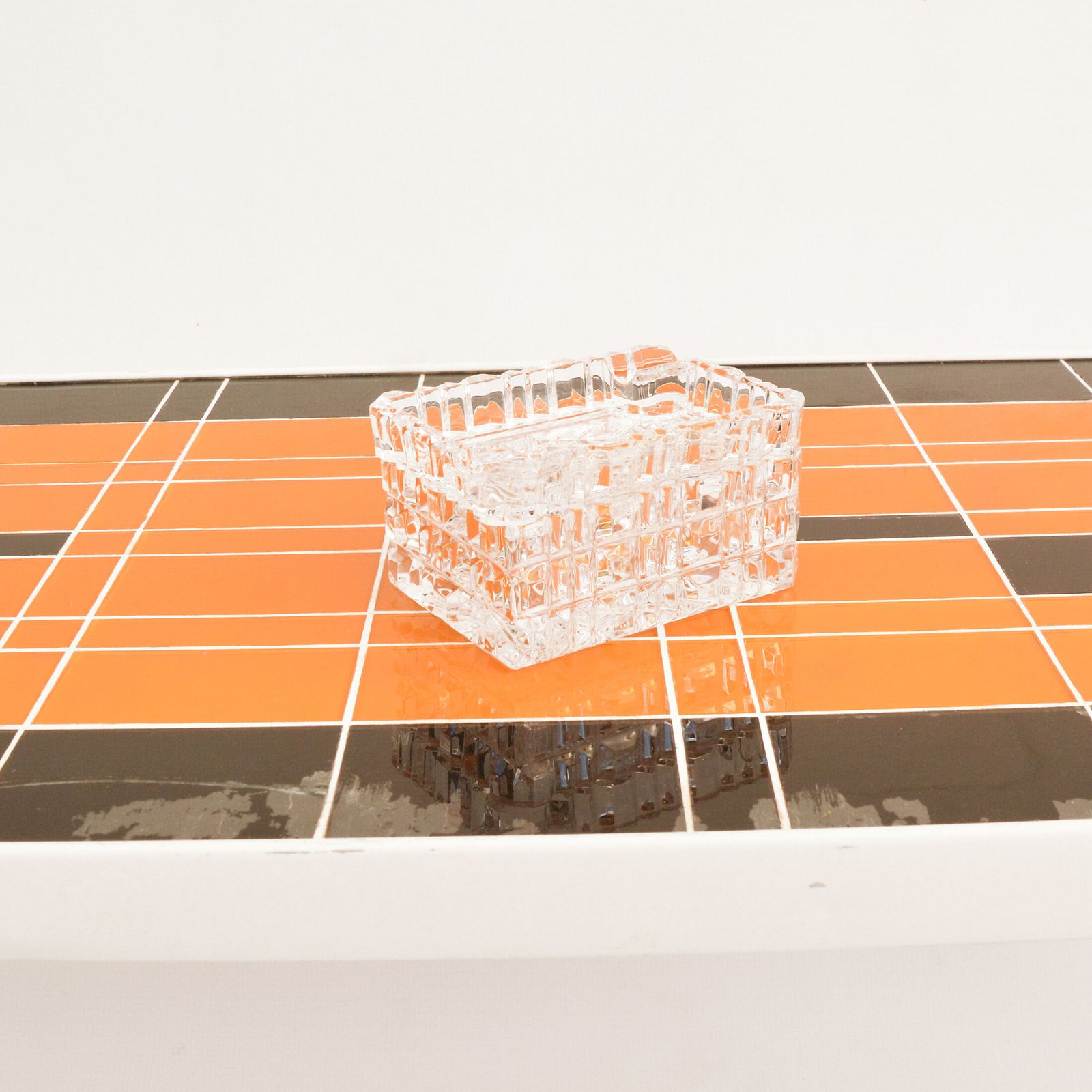 photo furniture 1980s Crystal Ashtray With Cigarette Case, Julia Glassworks, Poland