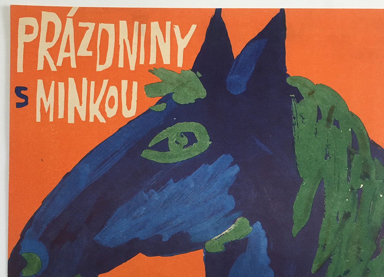 Original Movie Poster, Holiday With Minka, Jaroslav Zelenka, 1963, Genuine Czech Vintage Print photo furniture