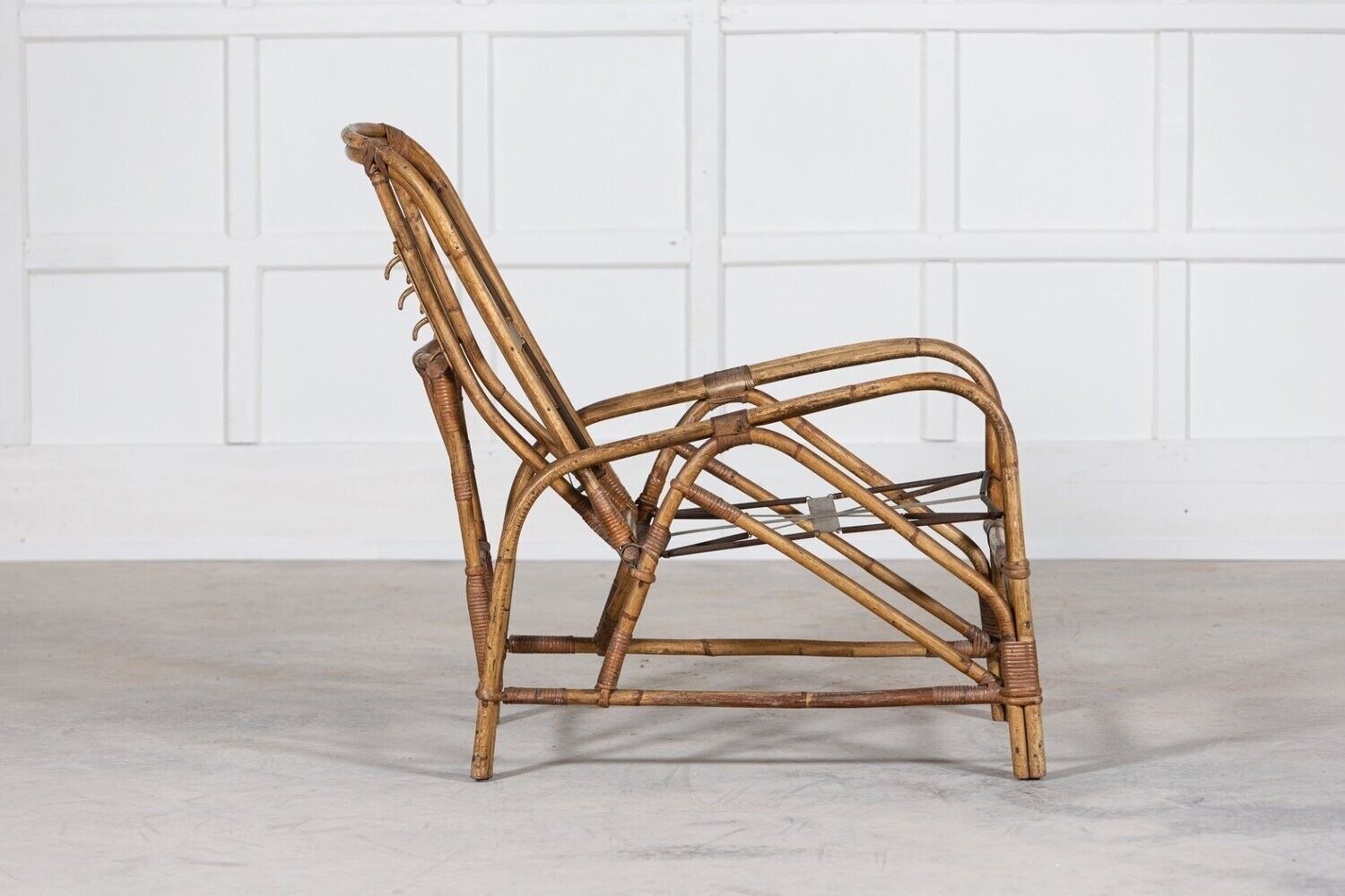 Mid Century English Bamboo Reclining Armchair photo furniture