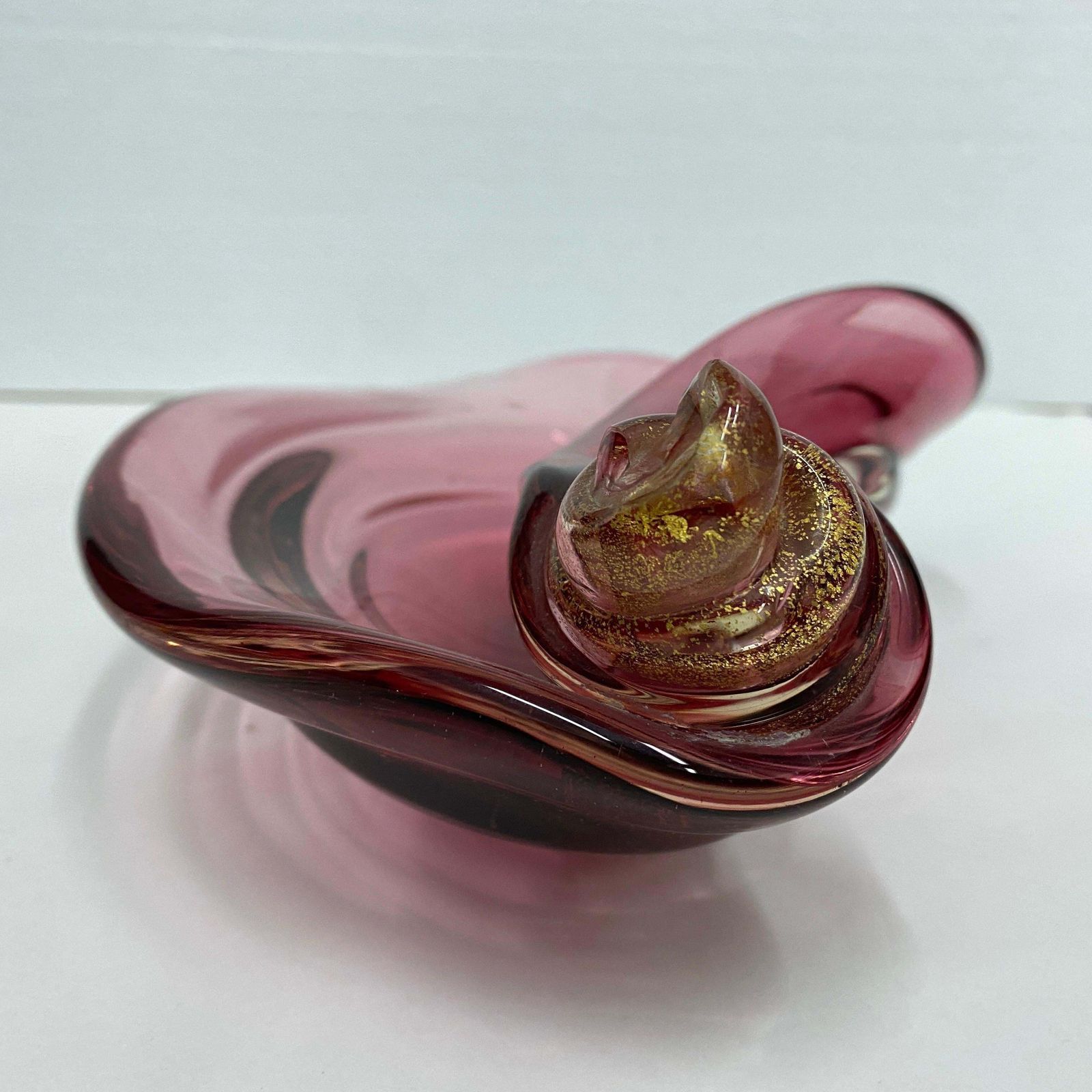 photo furniture 1970s Mid Century Modern Purple And Gold Murano Glass Italian Ashtray