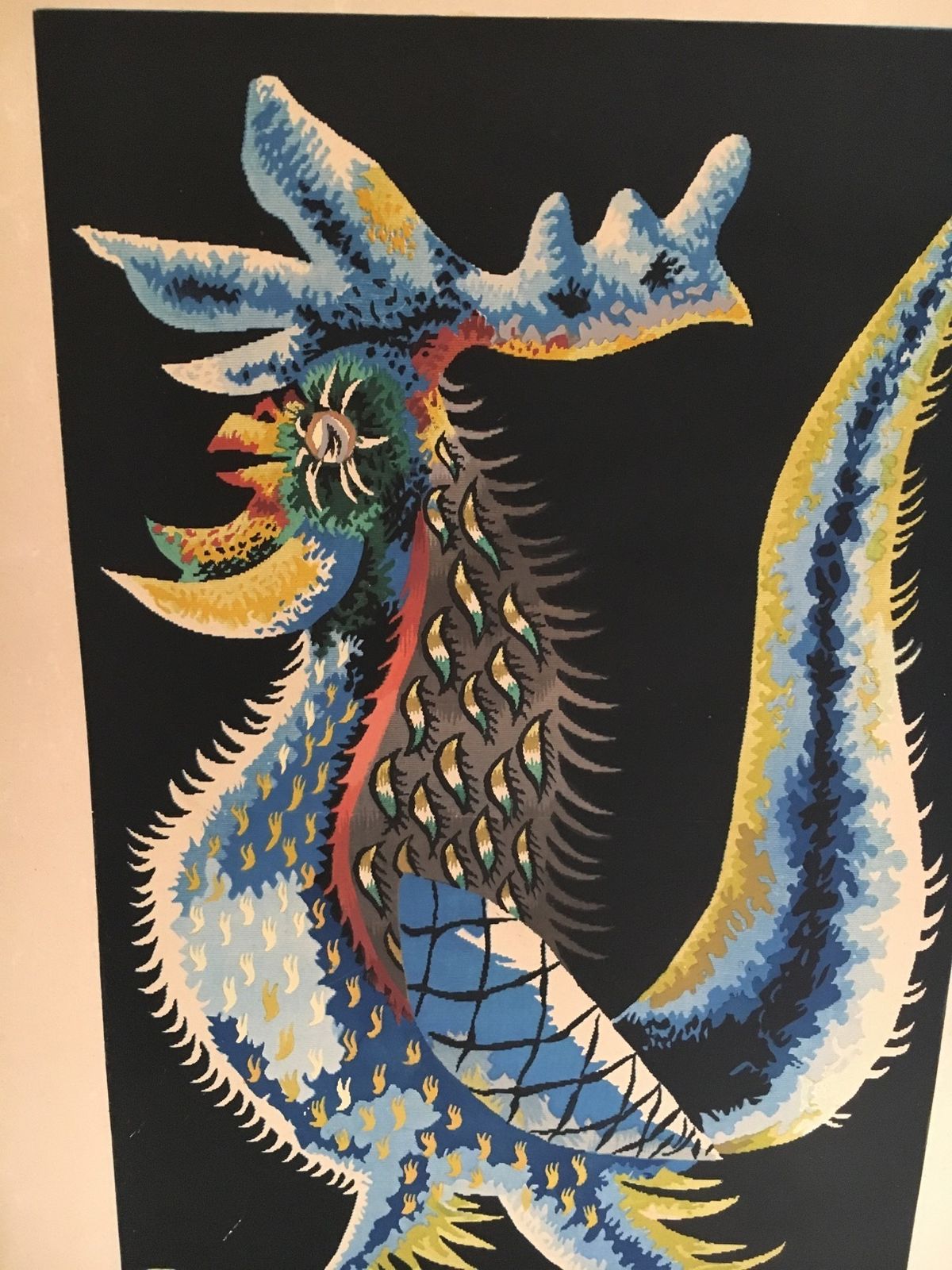 Print Representing A Rooster. French Work Signed Jean Lurçat. Around 1970 photo furniture