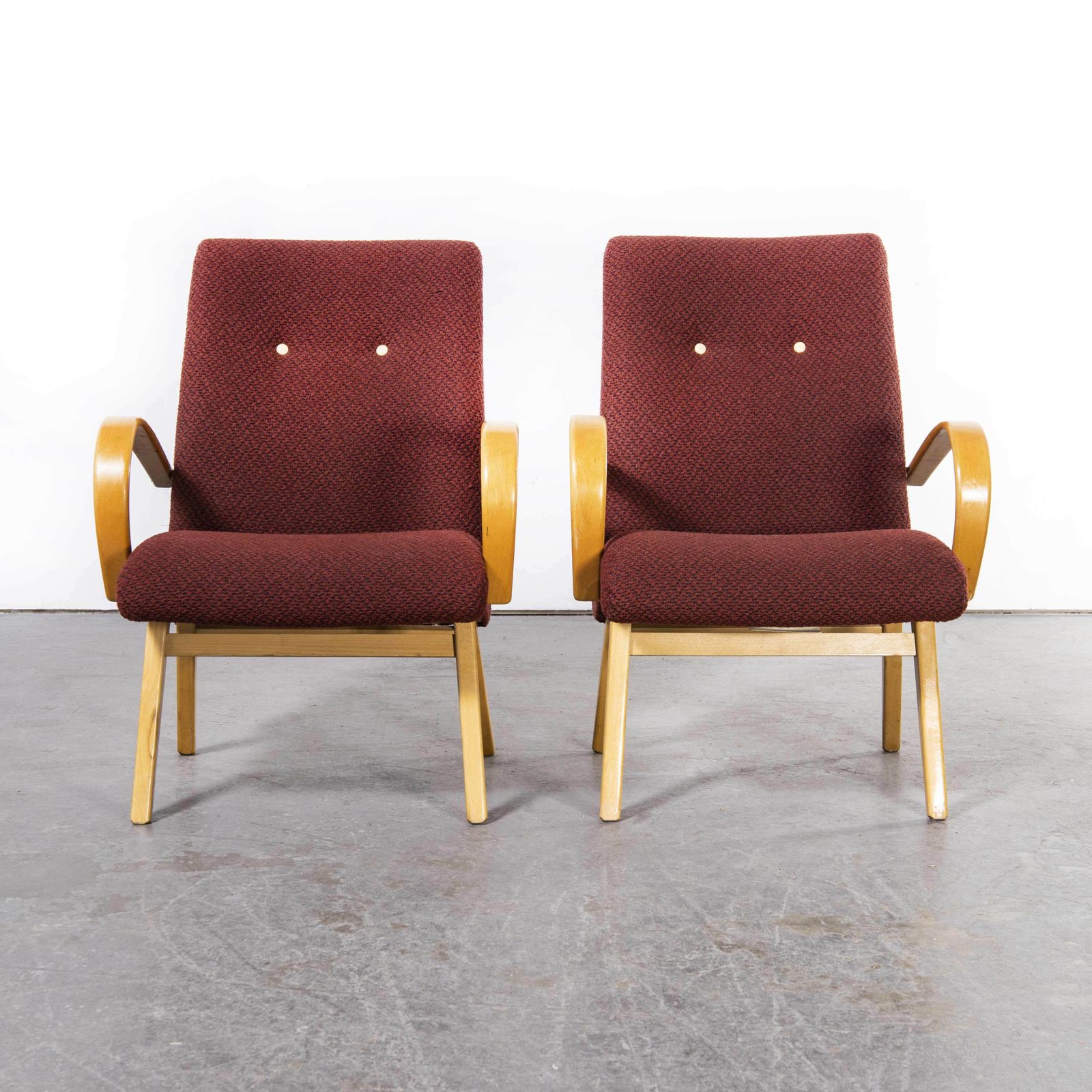 1960’s Original Pair Of Red Armchairs – Produced By Up Zavody photo for sale