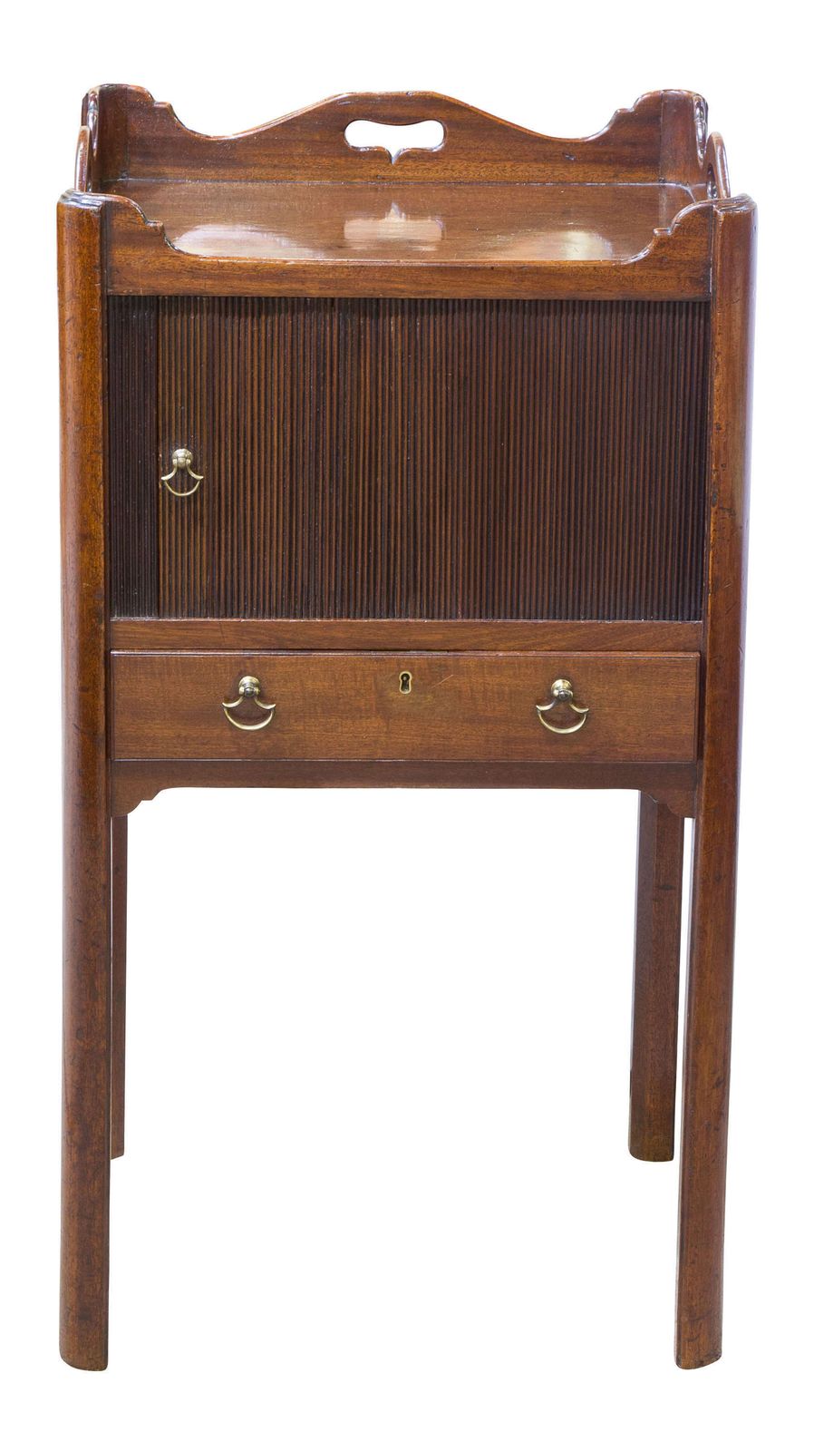 Fine & Unusual Geo III Mahogany Tambour Night Stand photo for sale
