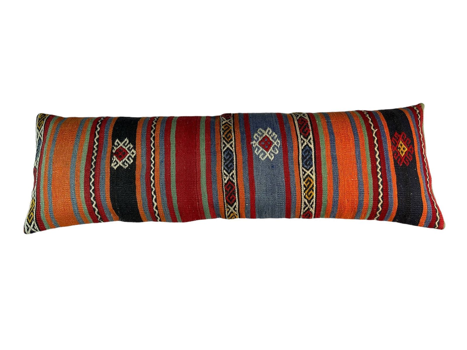 Uniek Kelim Kussen, Turks Kilim Kussen, Kussenhoes 16"×48", Sofakussen, Buitenkussen, Kilim Kussenhoes 120×40 Cm photo Textiel