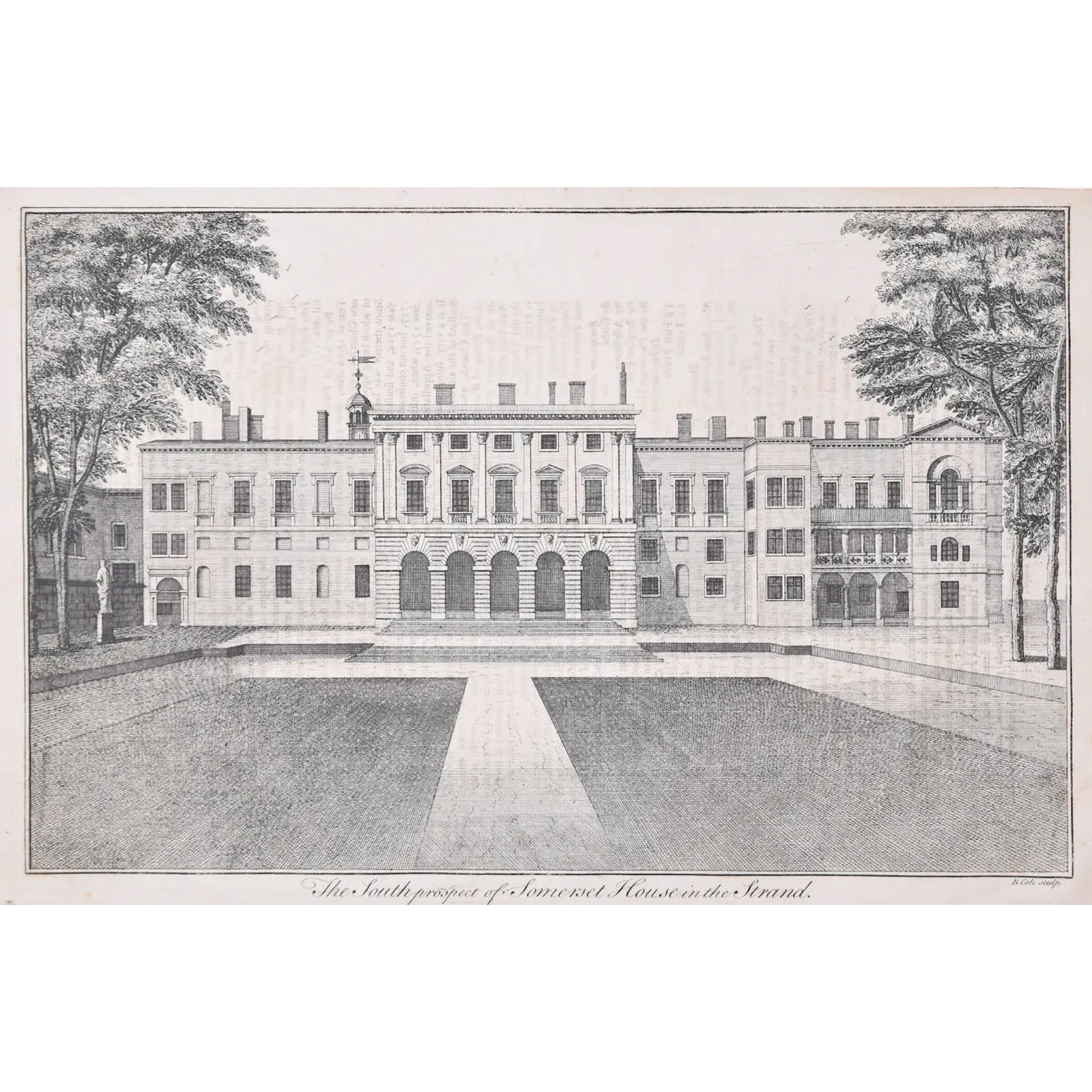 Engraving Of Somerset House For Stow’s Survey Of London