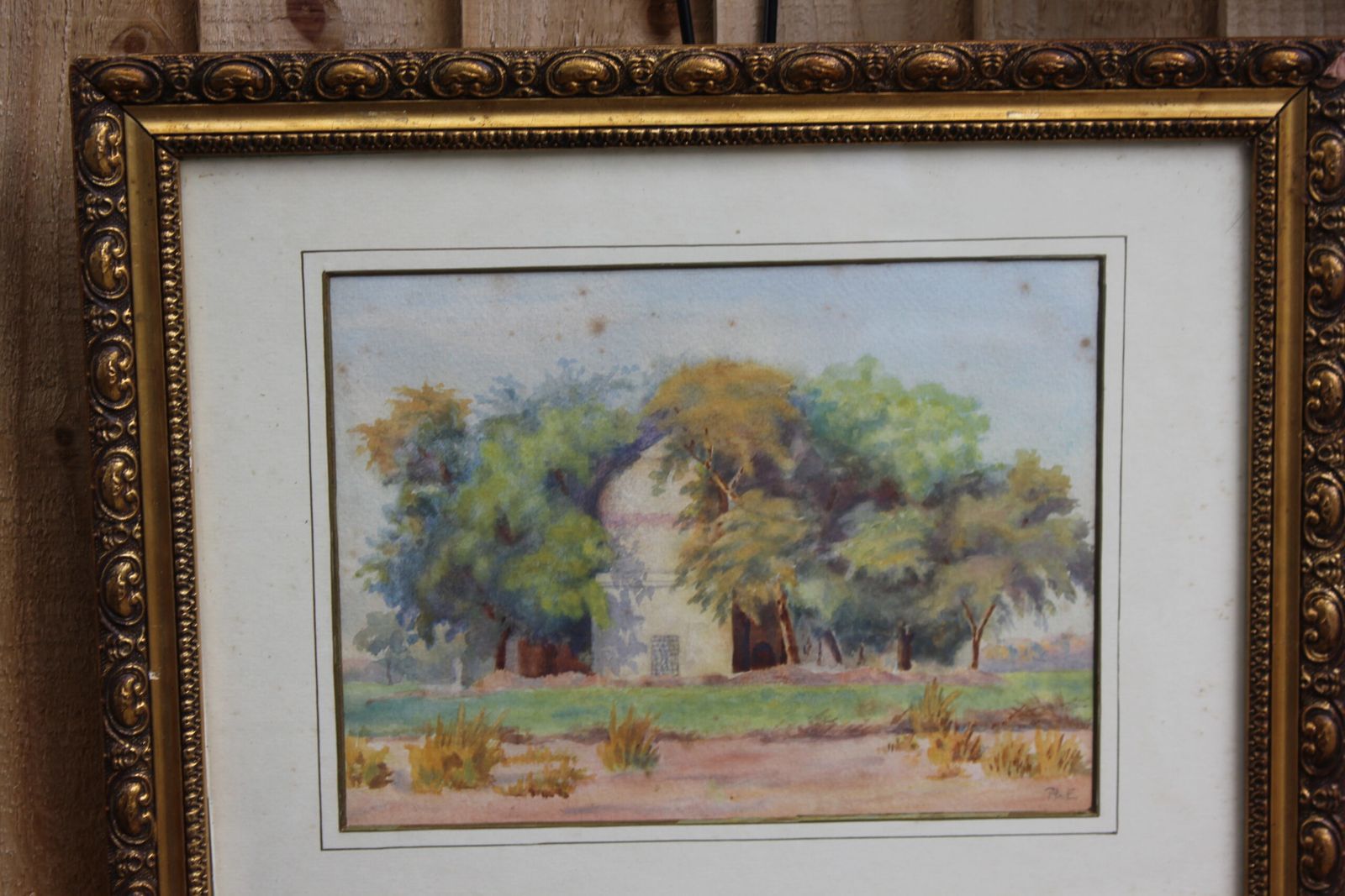 Antique Indian Watercolour Of A Temple