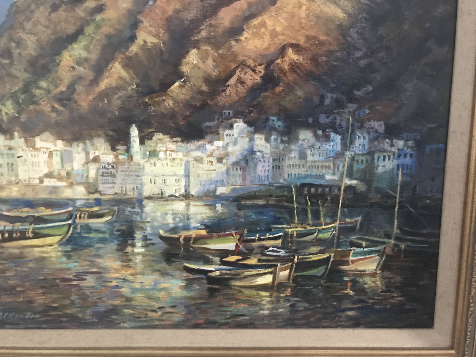 Mid Century Impressionist Oil On Canvas Signed M J Rendell photo furniture