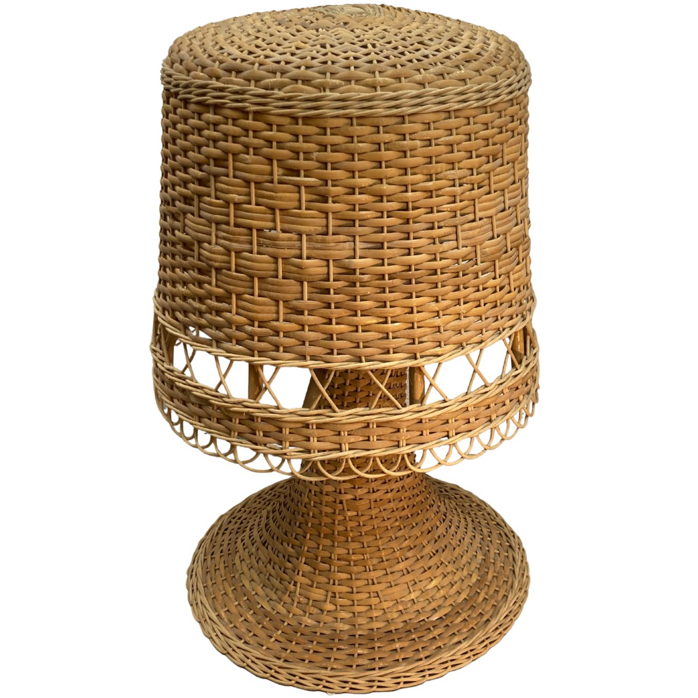 Rattan Wicker Mushroom Table Lamp1960s 1970s photo furniture