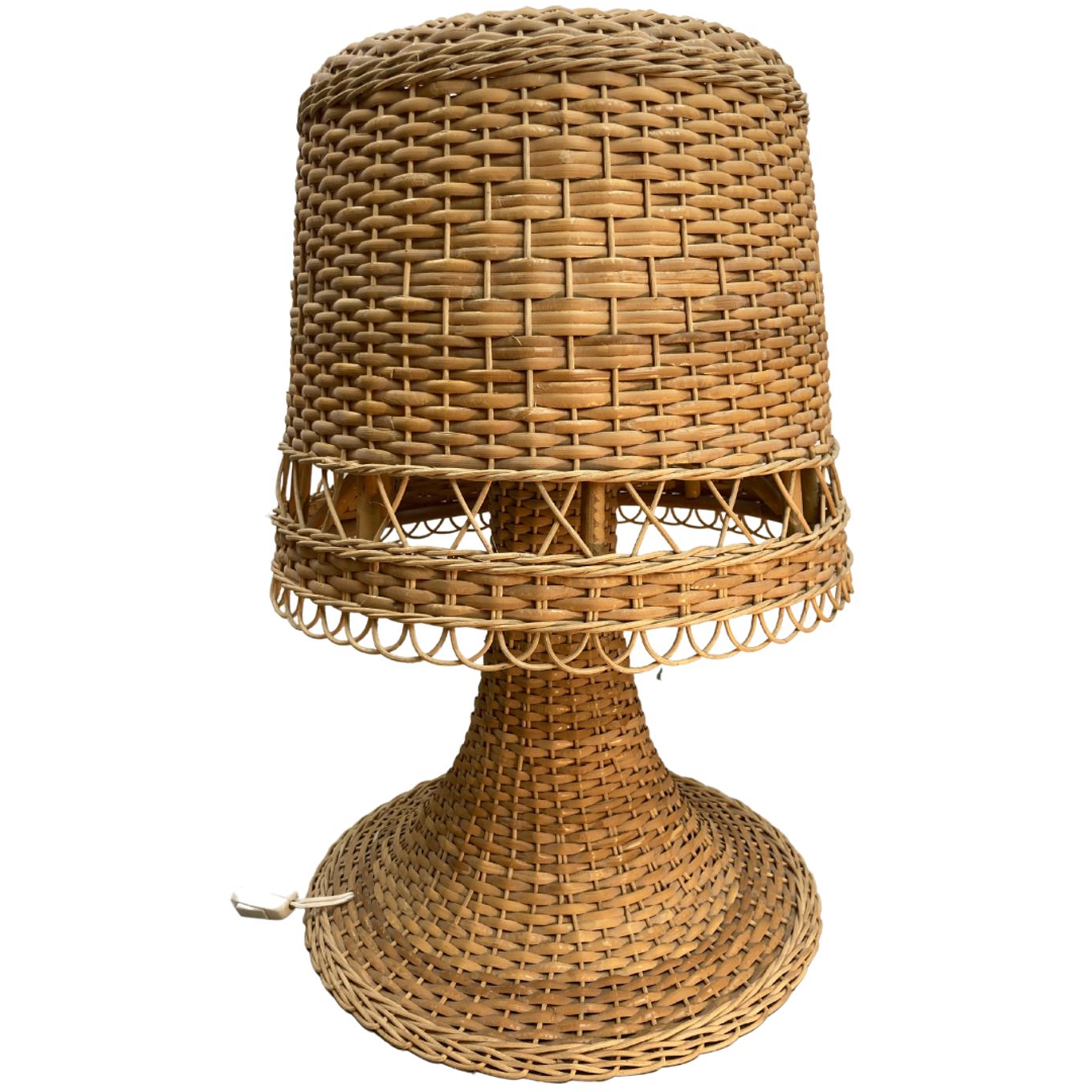 Rattan Wicker Mushroom Table Lamp1960s 1970s photo buy