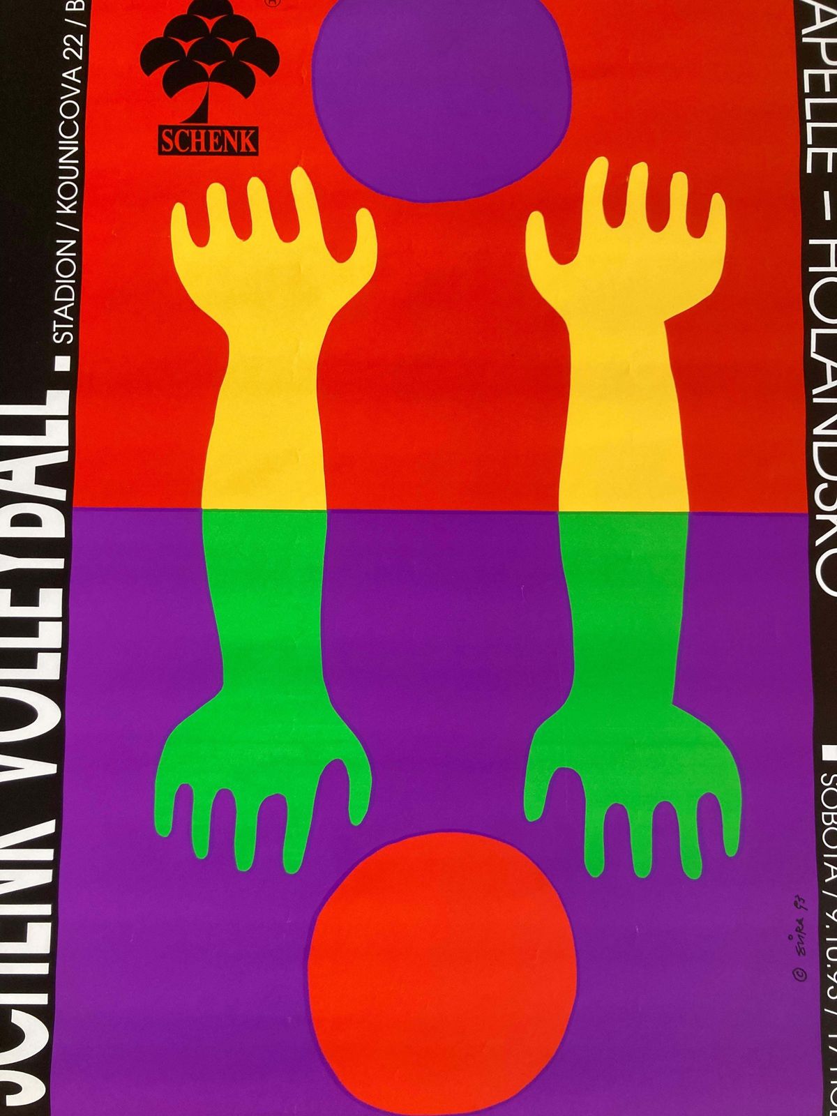 Original Sport Design Volleyball Poster   1993 / Czechoslovakia photo 395.0