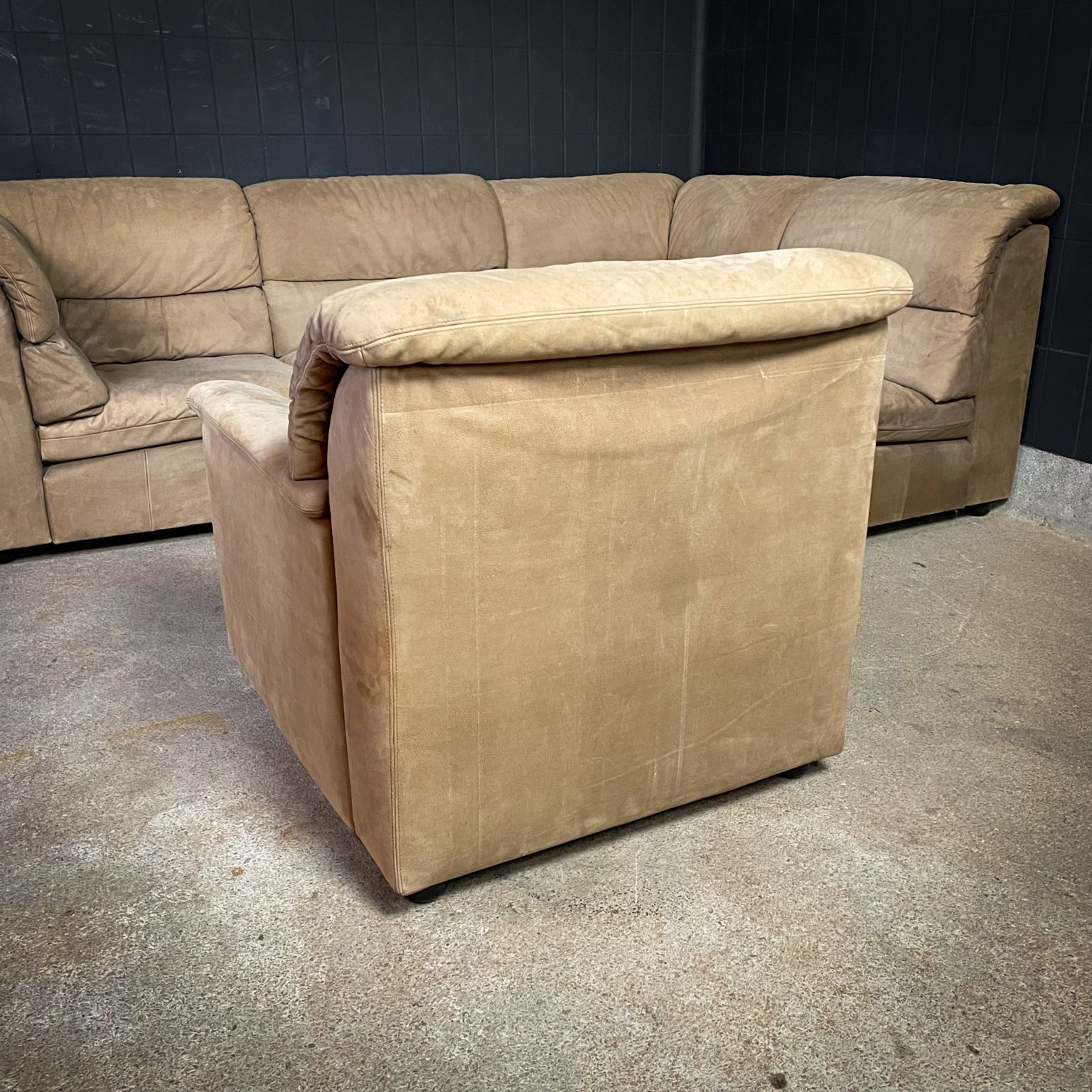 Rolf Benz Elements Hoekbank – Naturel/Zandbruin Leer – 5 Delen photo 1550.64