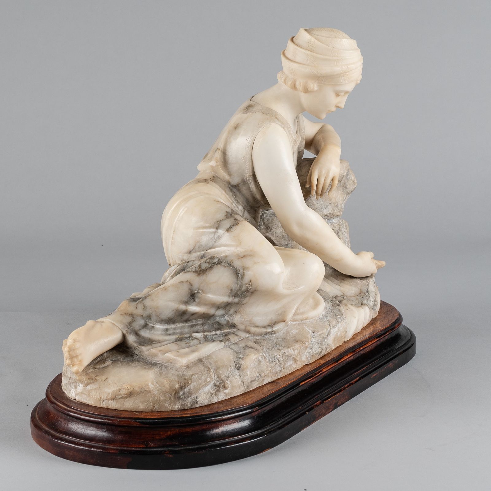 Stunning Italian Two Tone Carved Alabaster Sculpture By Gugielmo Pugi photo Art