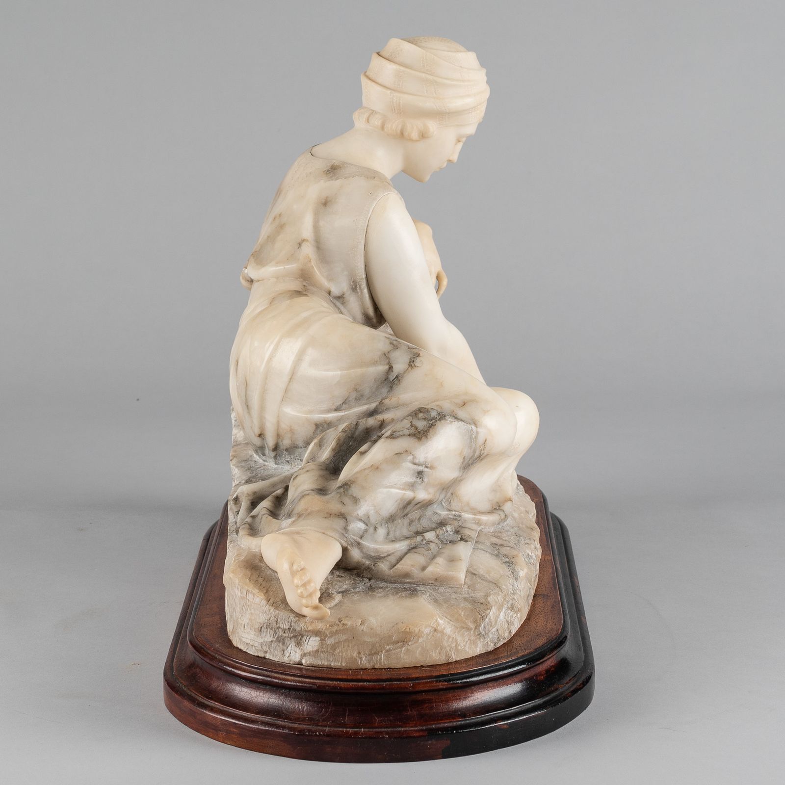 Stunning Italian Two Tone Carved Alabaster Sculpture By Gugielmo Pugi photo 7450.0