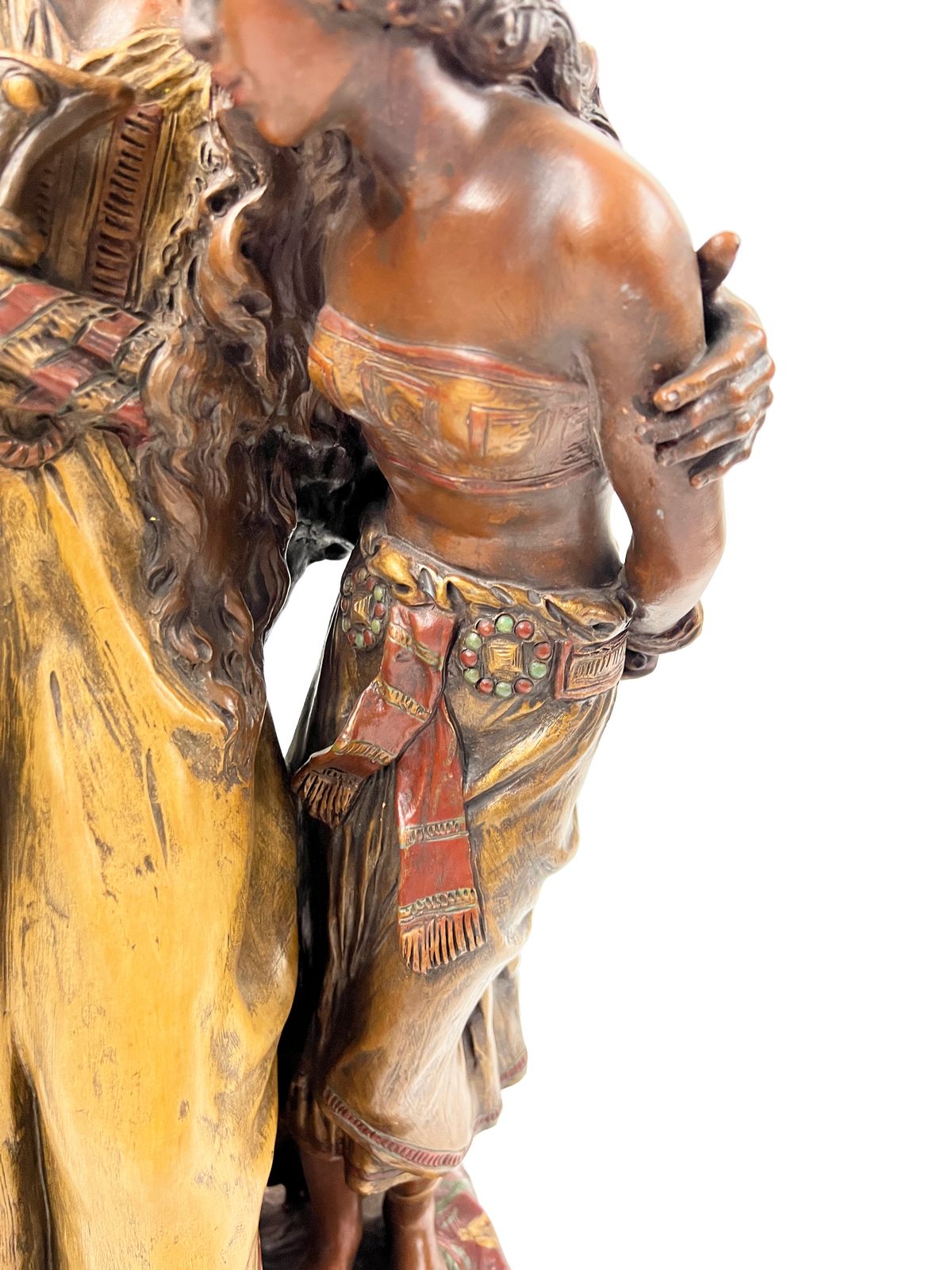 19th Century Terracotta Figure Of An Oriental Lady And Arab Man, Signed H. Moreau photo 2800.0