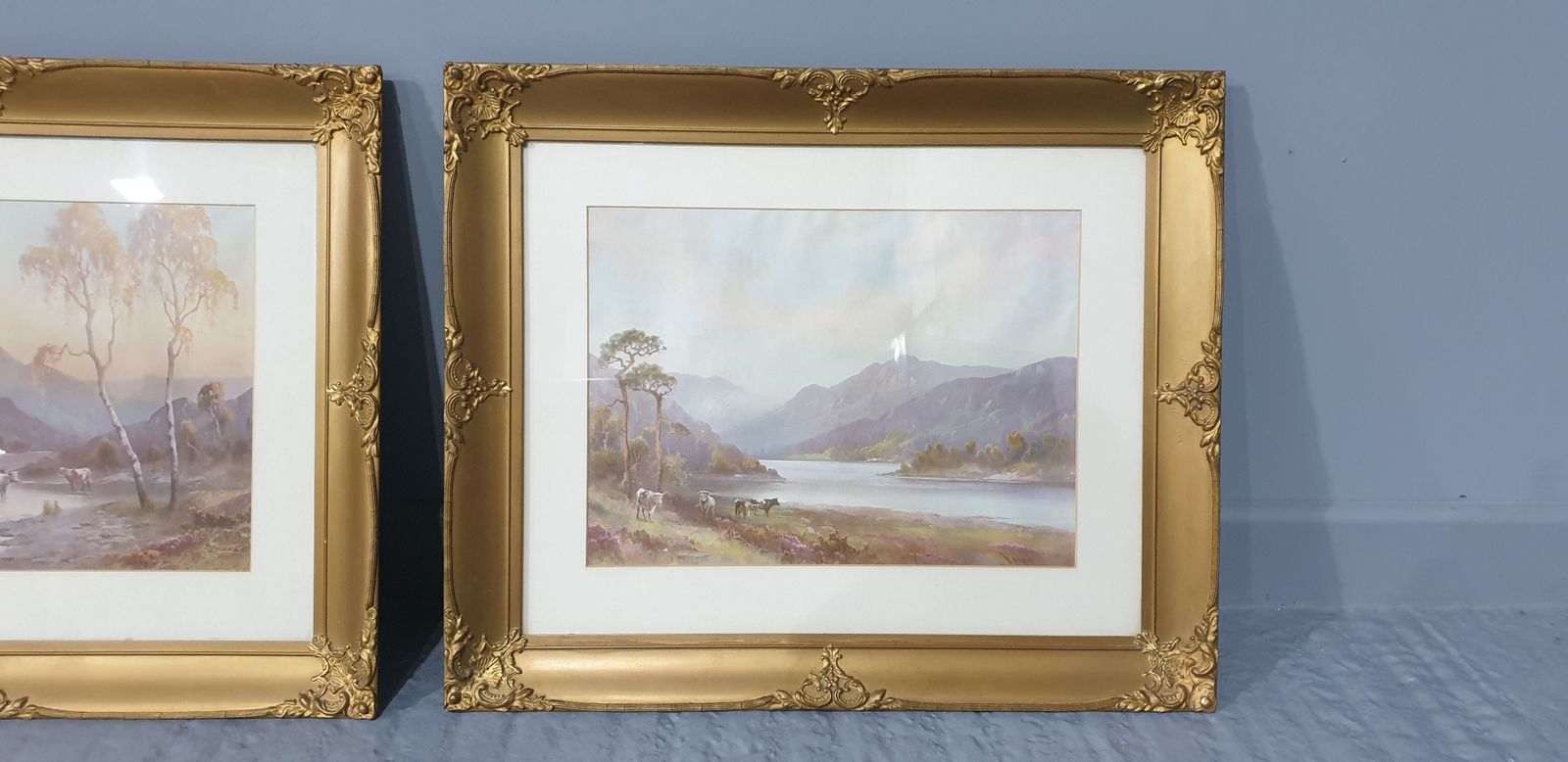 Pair Victorian Signed Prints photo for sale