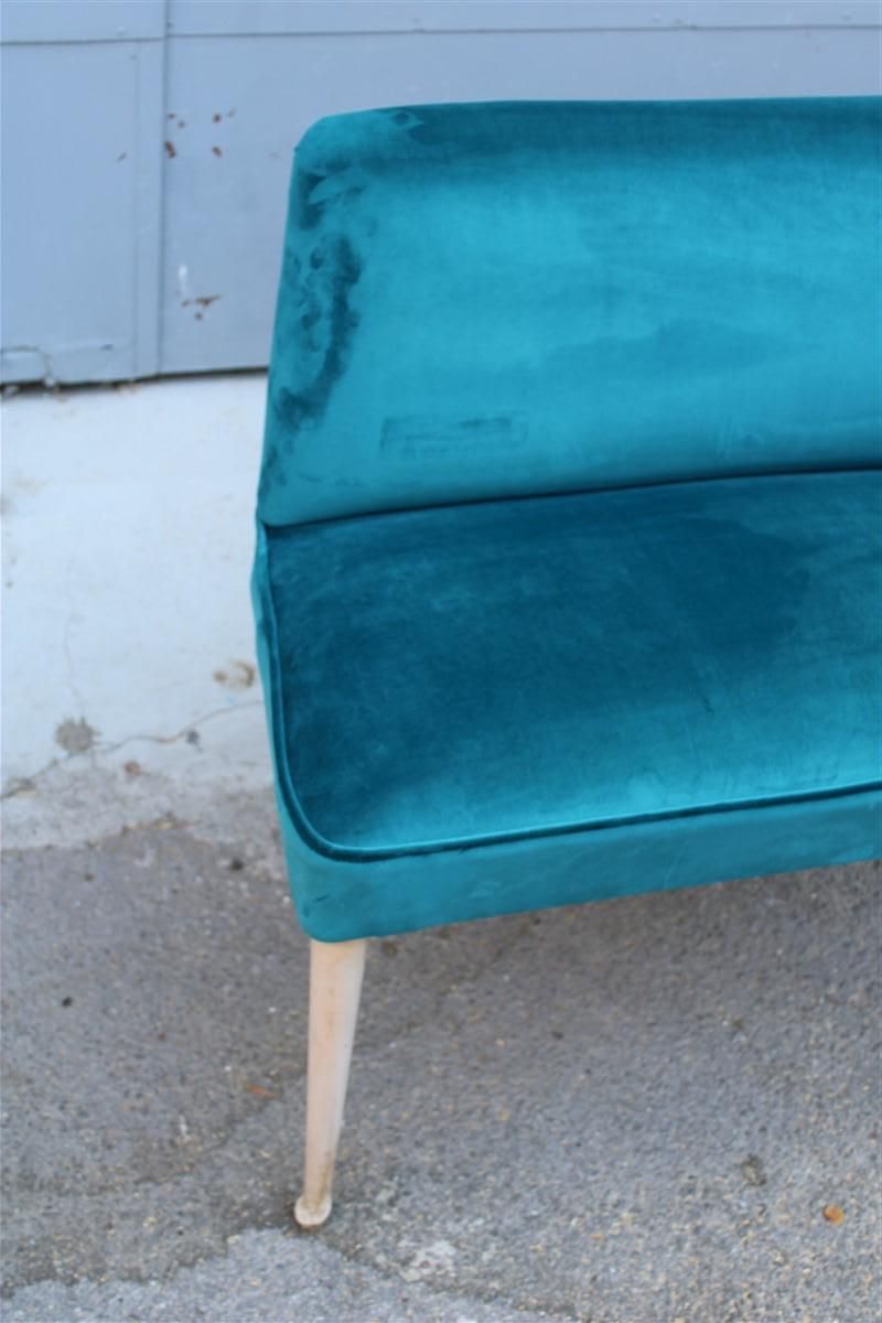 Small Sofa Italian Mid Century Design Green Velvet Cesare Lacca, 1950s photo vinterior