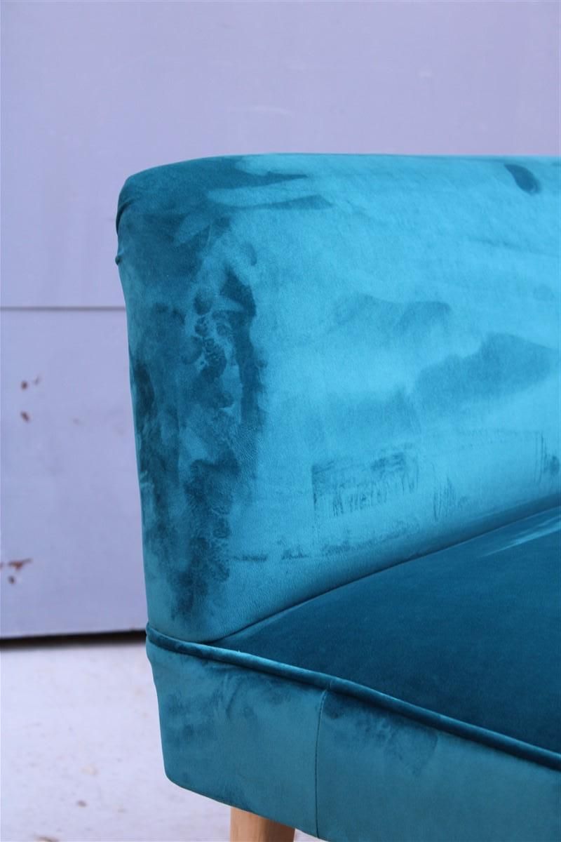 Furniture Small Sofa Italian Mid Century Design Green Velvet Cesare Lacca, 1950s photo
