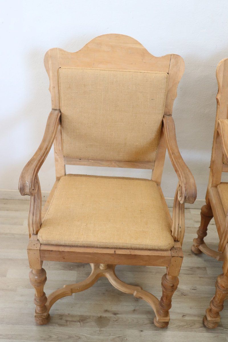 photo furniture Jute And Poplar Wood Armchairs, 1930s, Set Of 2