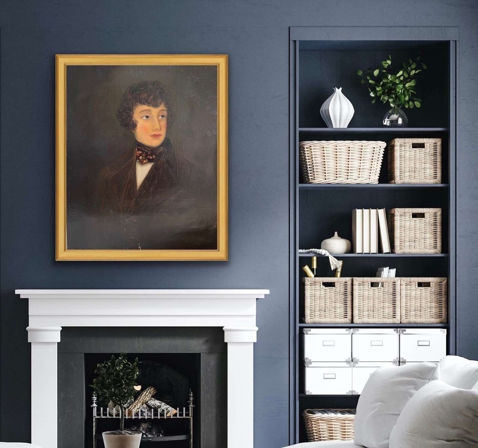 Antique Portrait Painting Of A Gentleman Circa 1840 photo furniture