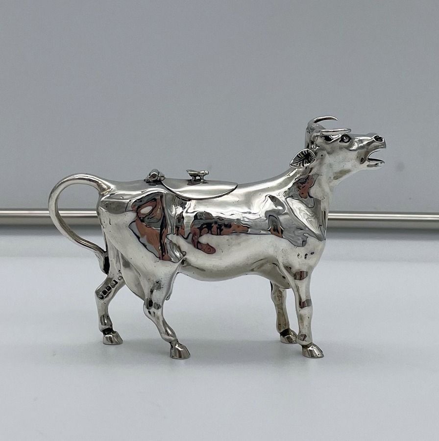 20th Century Modern Sterling Silver Cow Cream Jug London 1977 Edward Barnard & Sons Ltd photo buy