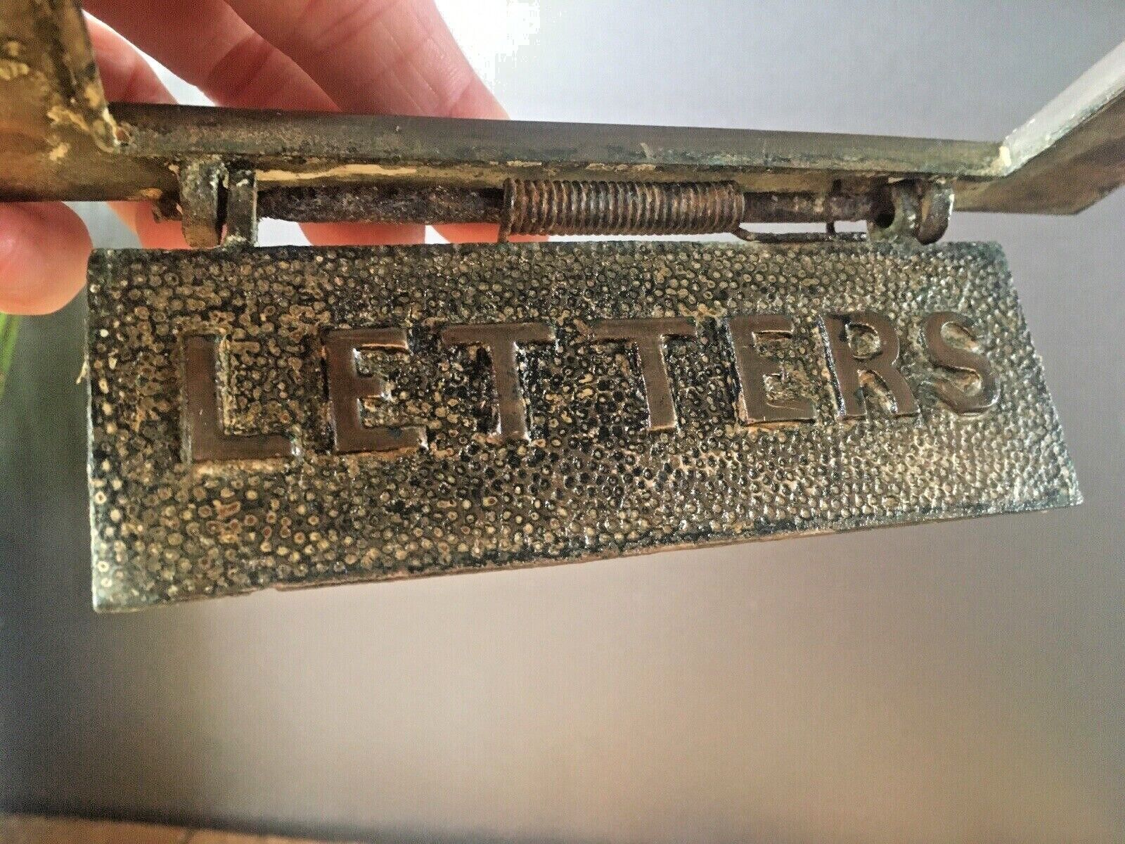 Reclaimed Antique Bronze Door Letter Letters Box Mail Posting Slot Copper Brass photo vinterior