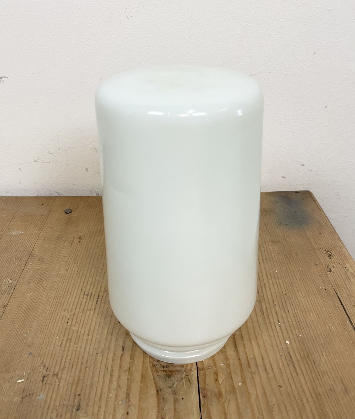 Lighting Industrial White Porcelain Pendant Light With Milk Glass, 1970s, 4x photo