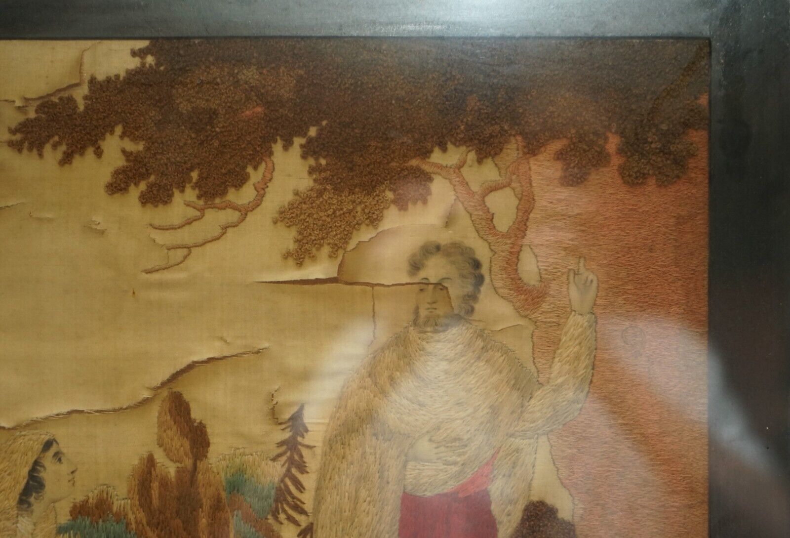 photo for sale Ancient 17th 18th Century Silk Hand Woven Tapestry, 300 400 Years Old Must See