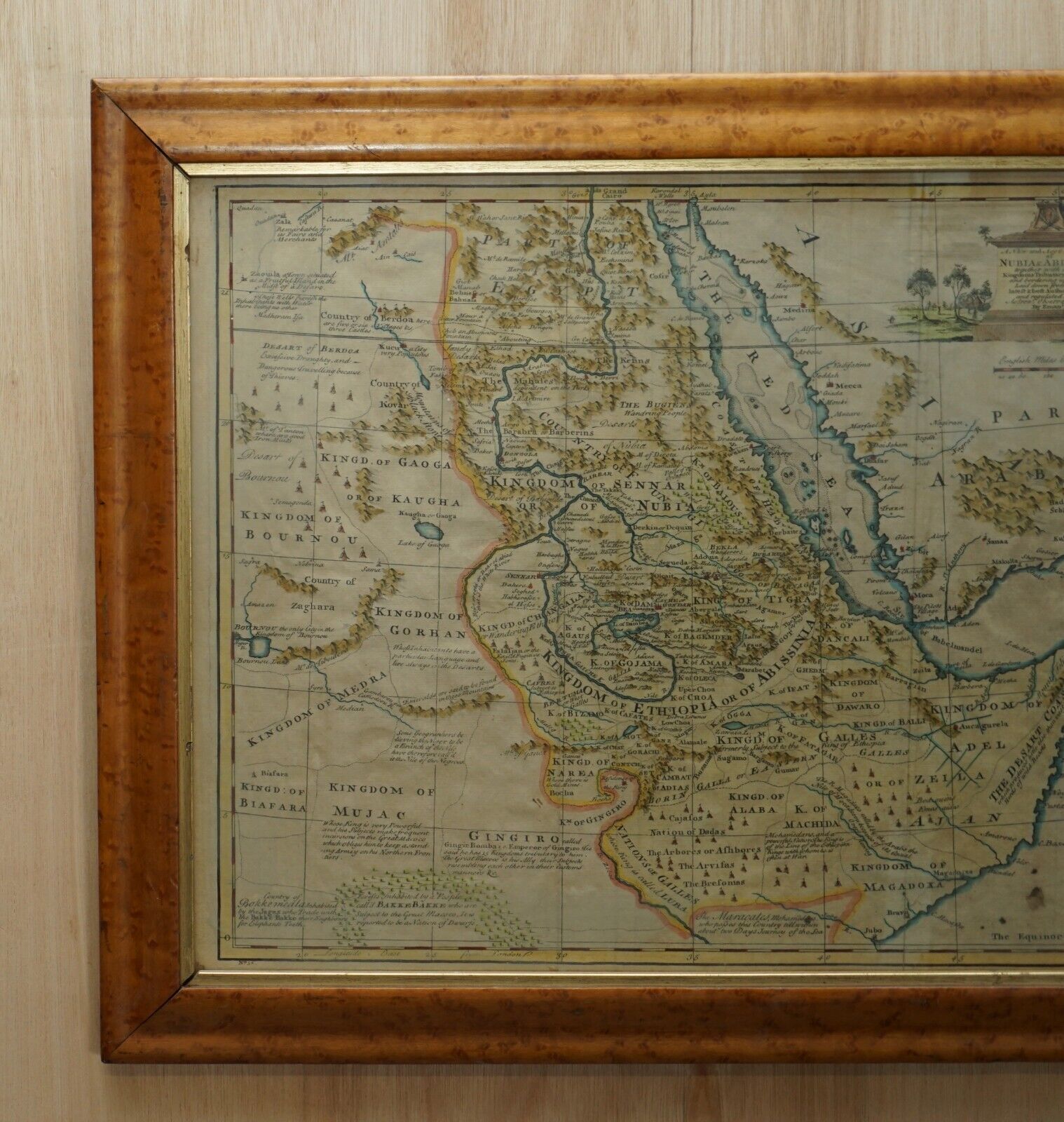 London 1744 Published Watercolour Antique Map Of East Africa By Eman Bowen photo furniture