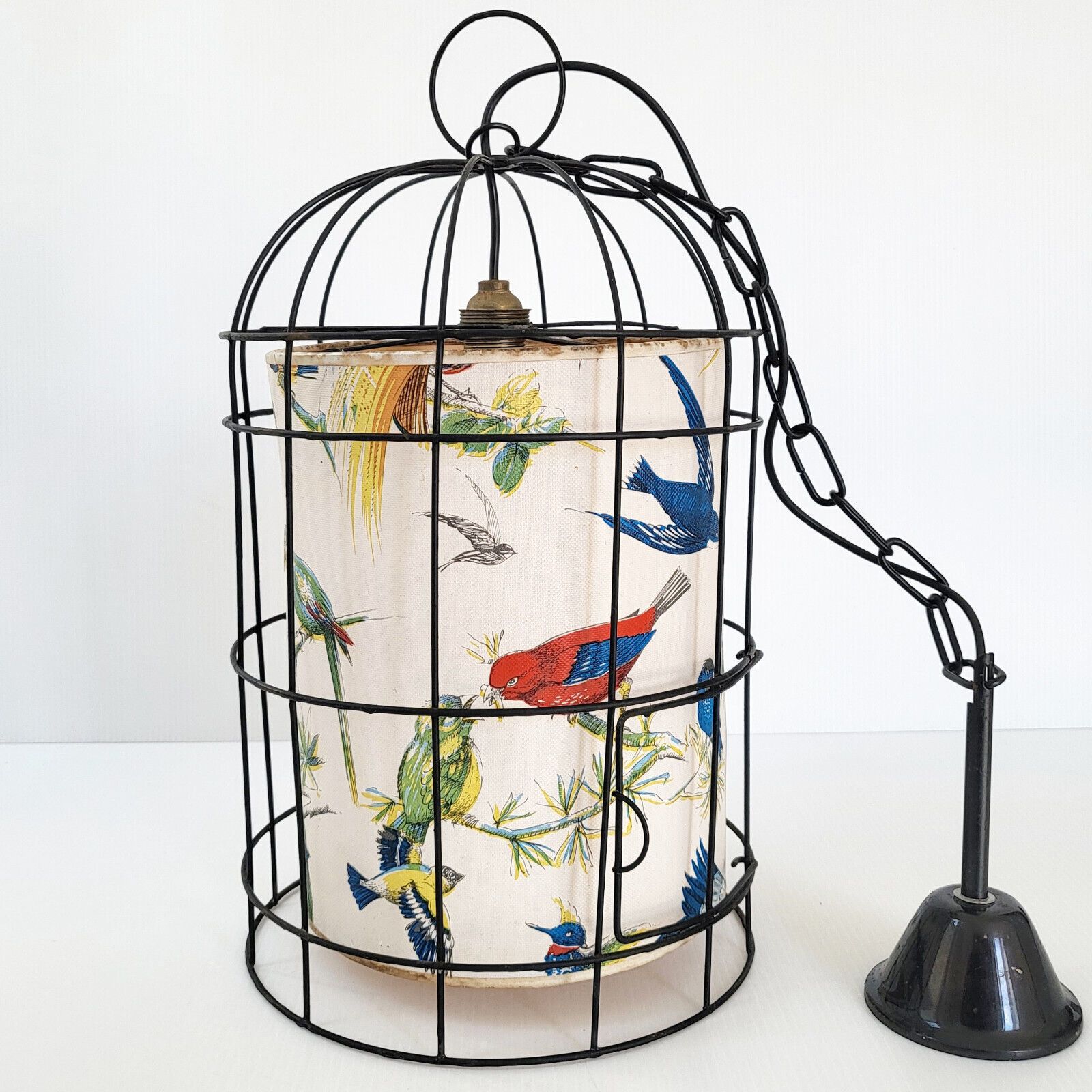 Chandelier Suspension Vintage Bird Cage 1950 Steel 50s 1950s Rockabilly