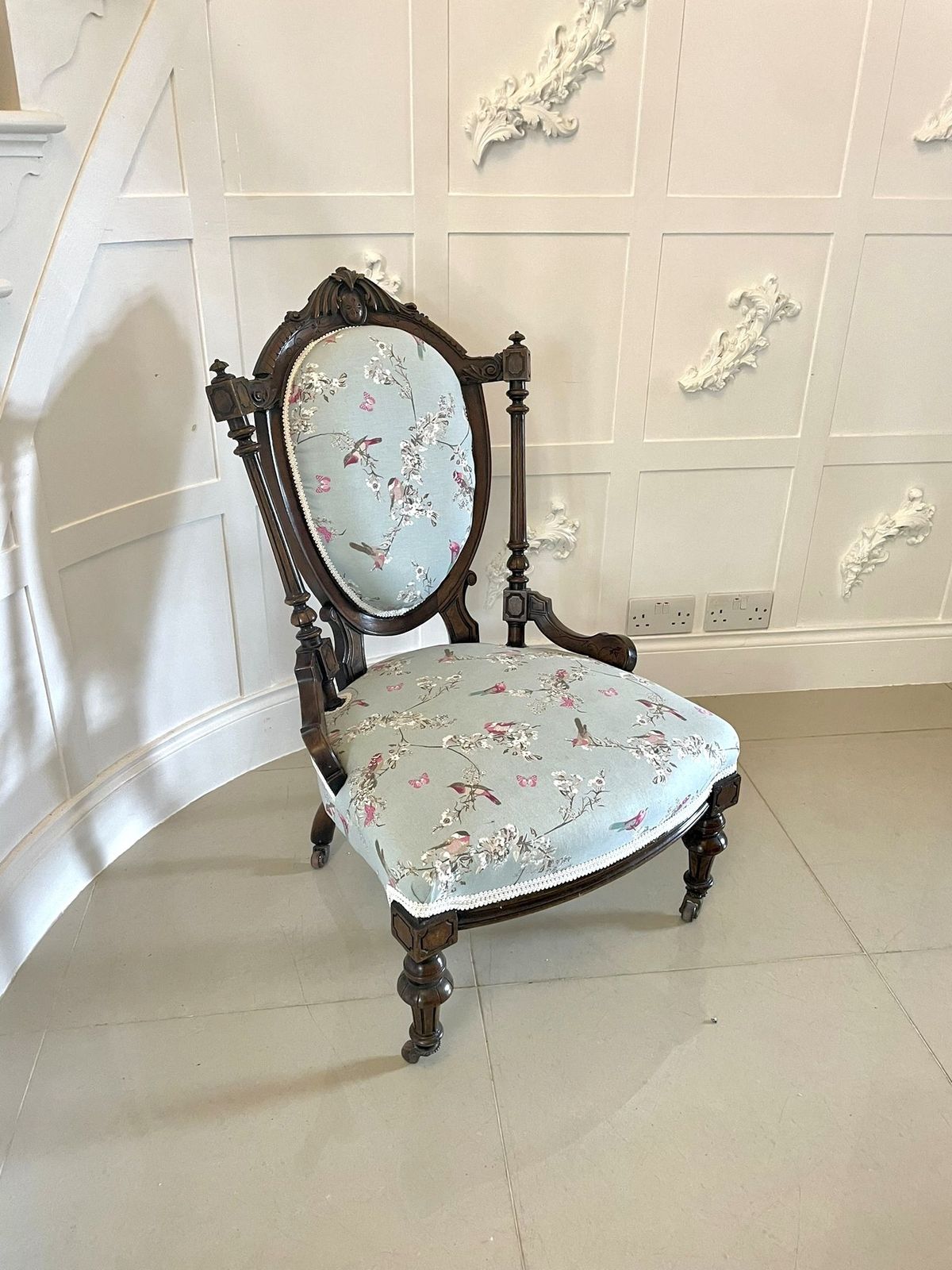 Exceptional Quality Antique Walnut Ladies Chair