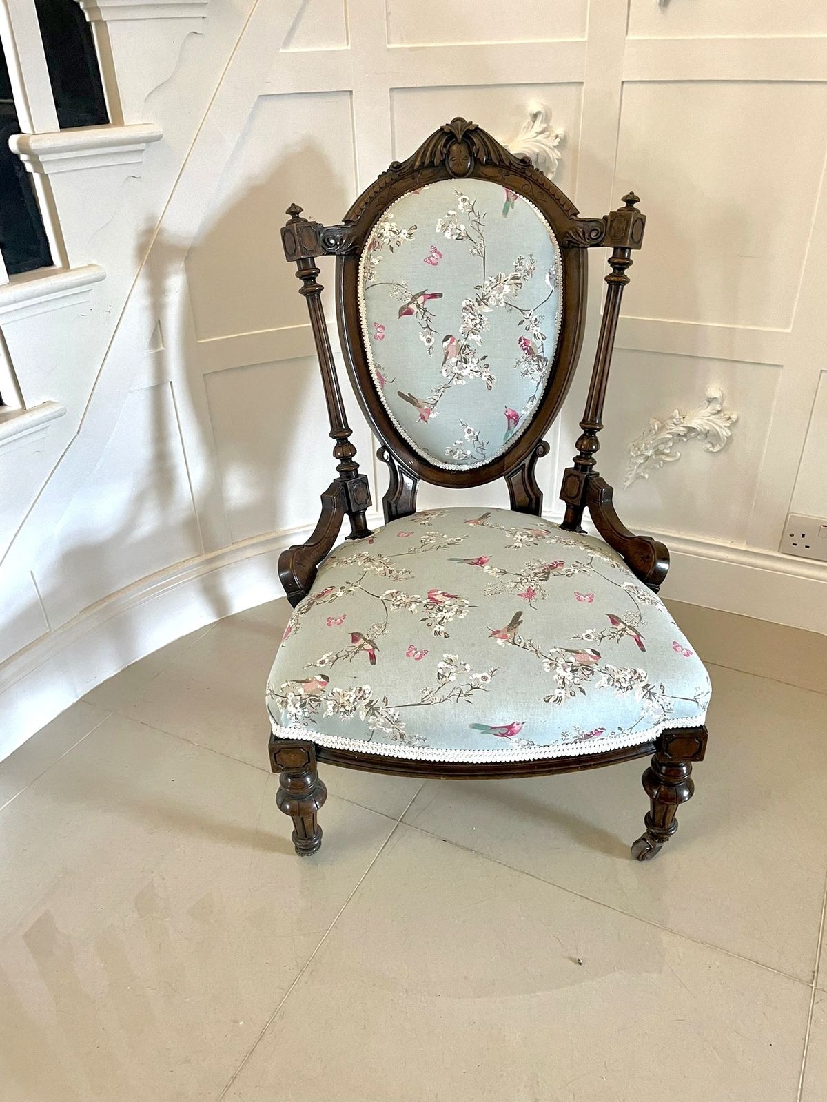 Furniture Exceptional Quality Antique Walnut Ladies Chair photo