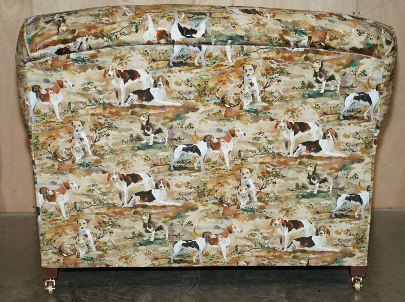 Furniture New Pair Of Mulberry Custom Made Howard Love Seat Armchairs Hounds Silk Velvet photo