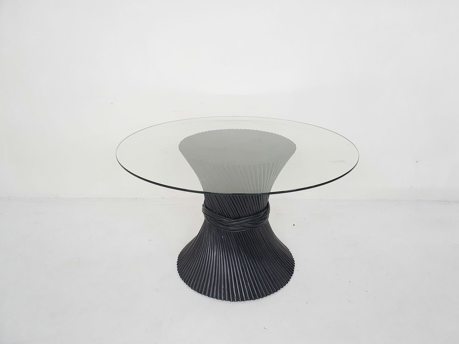 Bamboo And Glass Mcguire "Wheet" Dining Table, U.S.A, 1970's photo for sale