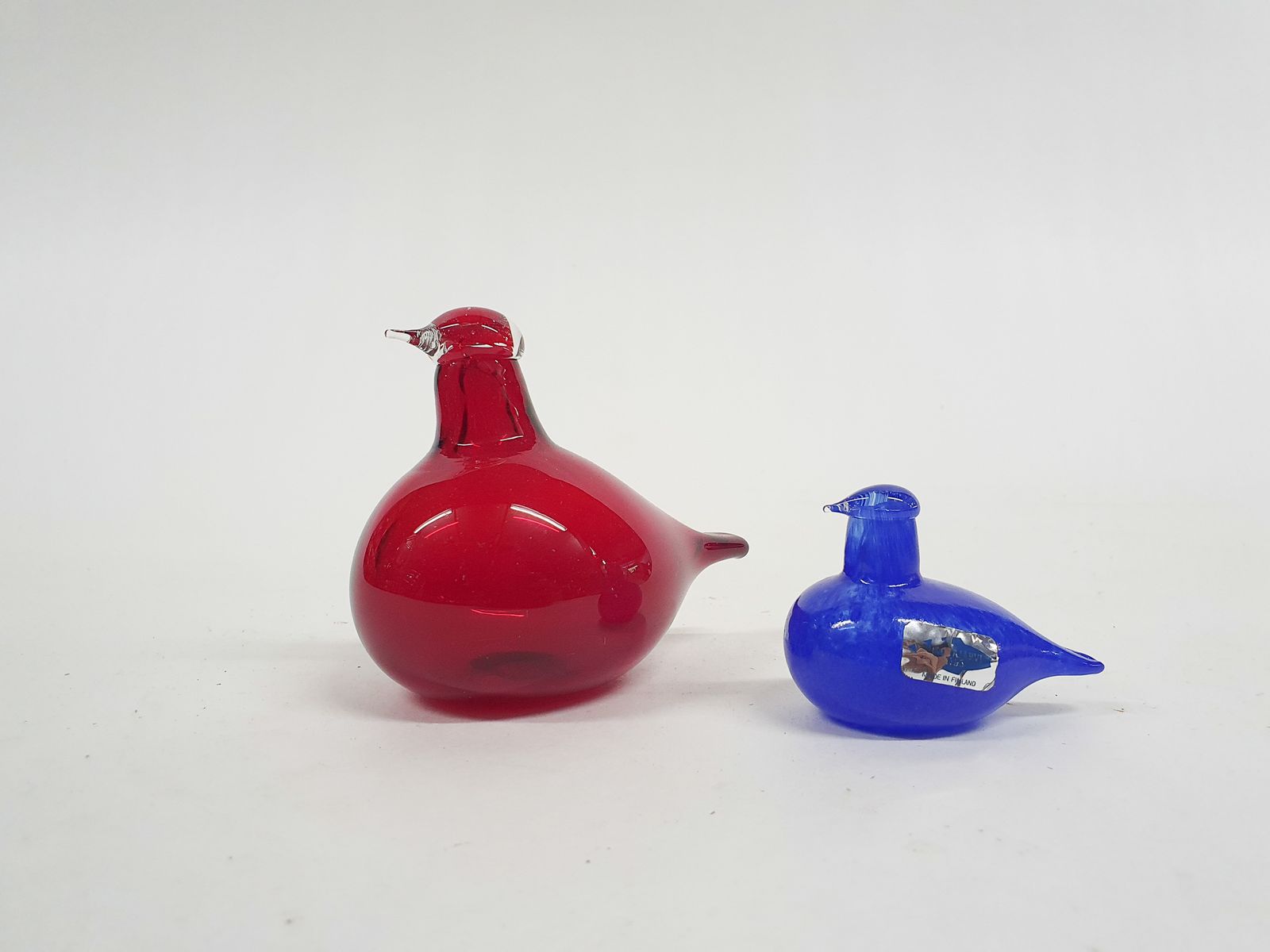 Oiva Toikka For Iittala Blue Glass Bird, Finland 1970's photo vintage