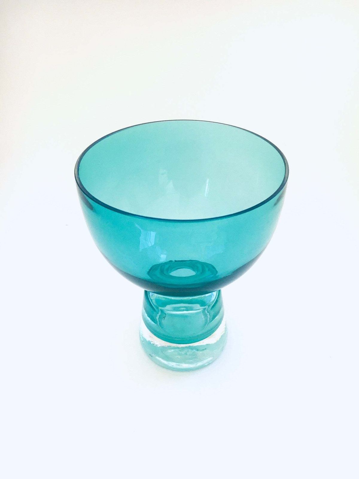 Scandinavian Design Glass Cup Vase, Finland 1960's photo Home Decor