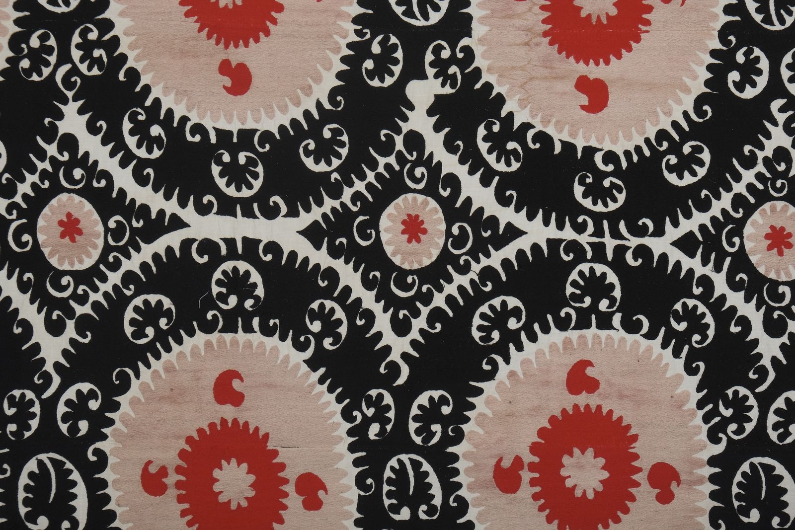 Vintage Suzani From Samarkand Uzbekistan, C.Asian Suzani Textile, Embroidered Wall Hanging Or Bed Cover 1970s 8'5" X 11'10" photo 600.0